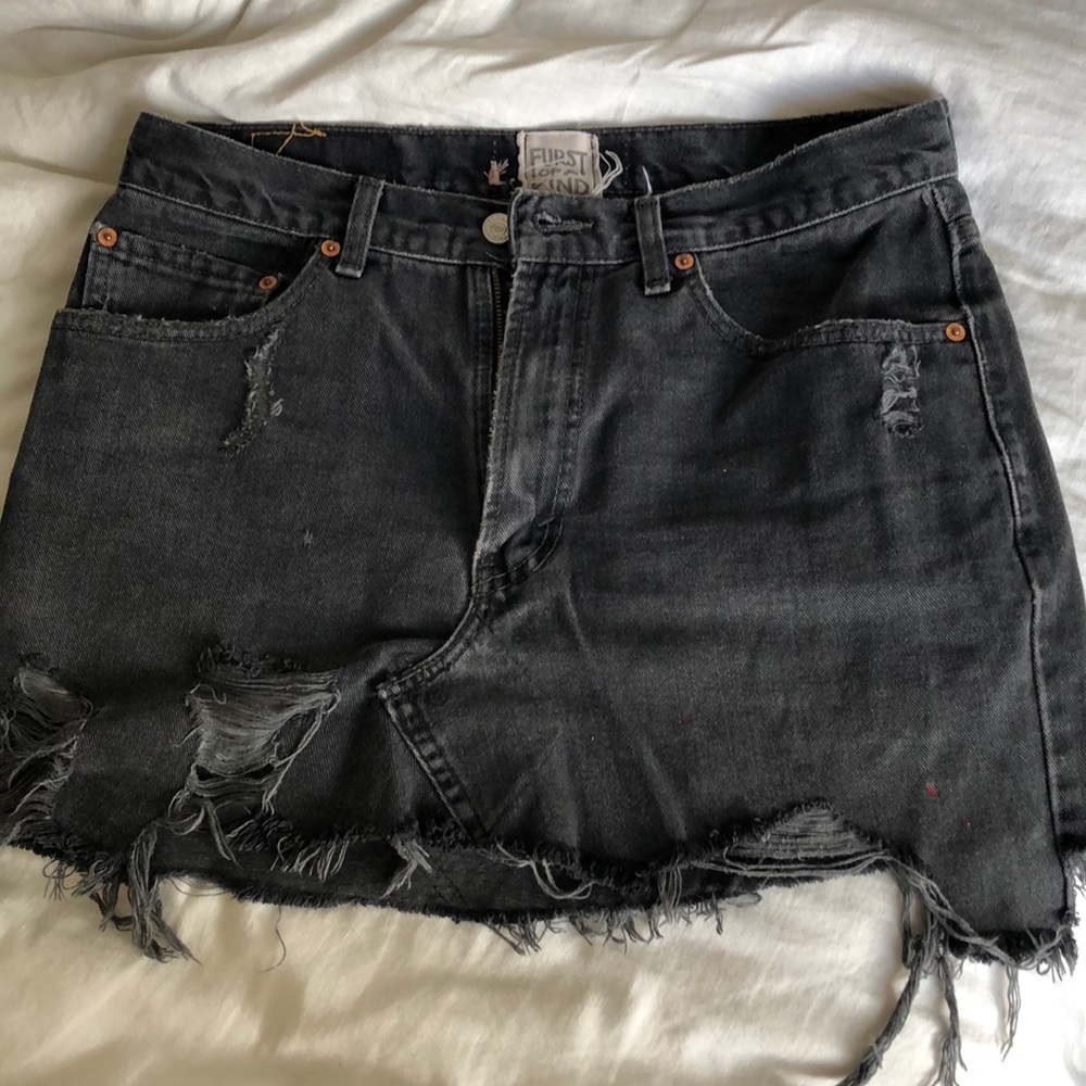 Furst of a Kind Vintage Black Denim Skirt